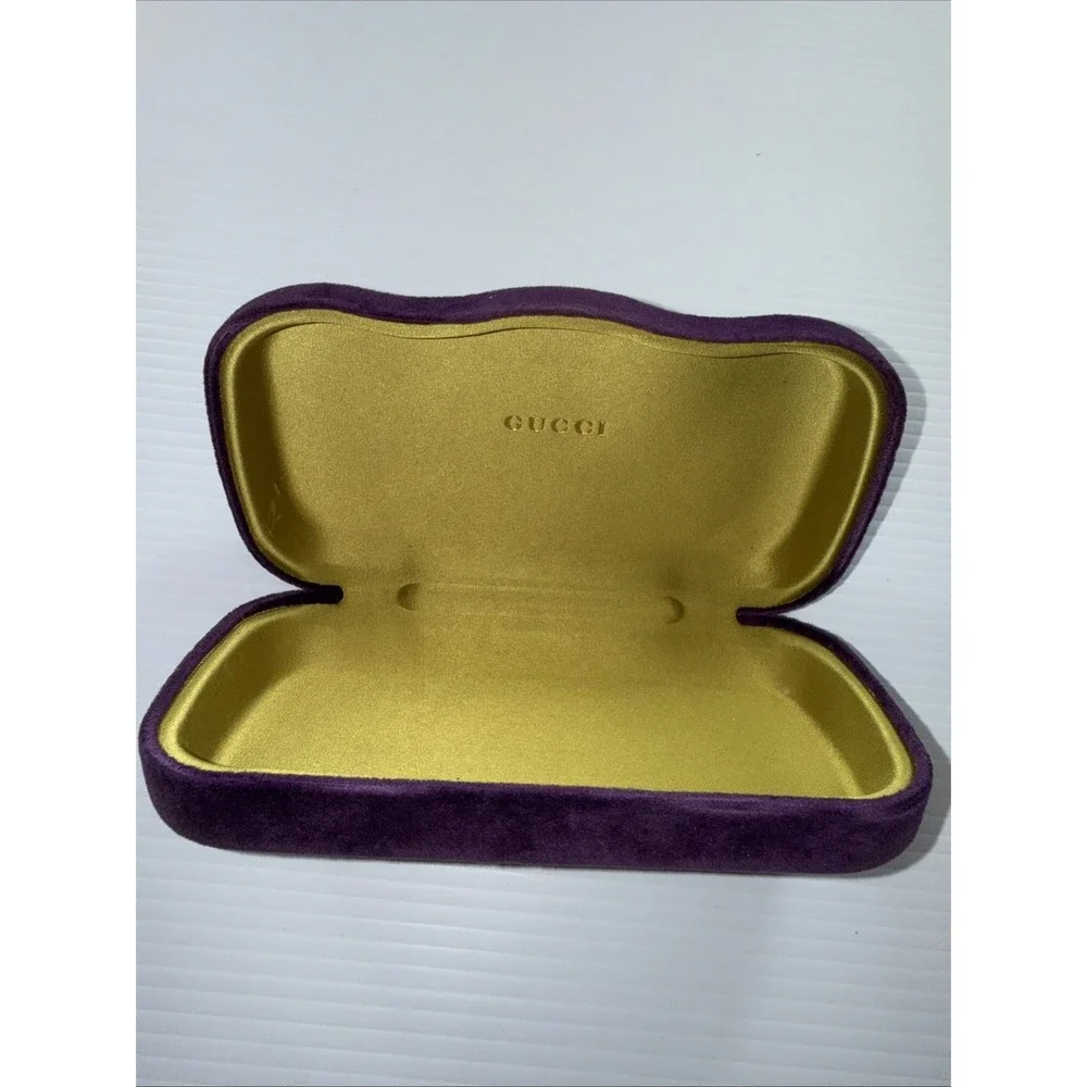 Gucci Purple Velvet Eyeglass Case Hard Shell Authentic Large Size Glasses Holder - Picture 4 of 7